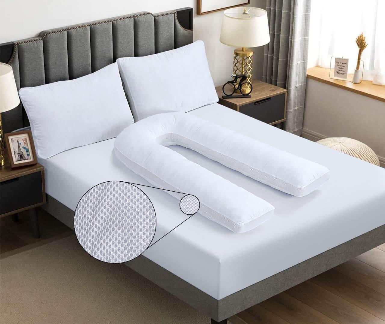 AirMax 9ft U-Shaped Pillow with Air Mesh Sides - Bedding Home
