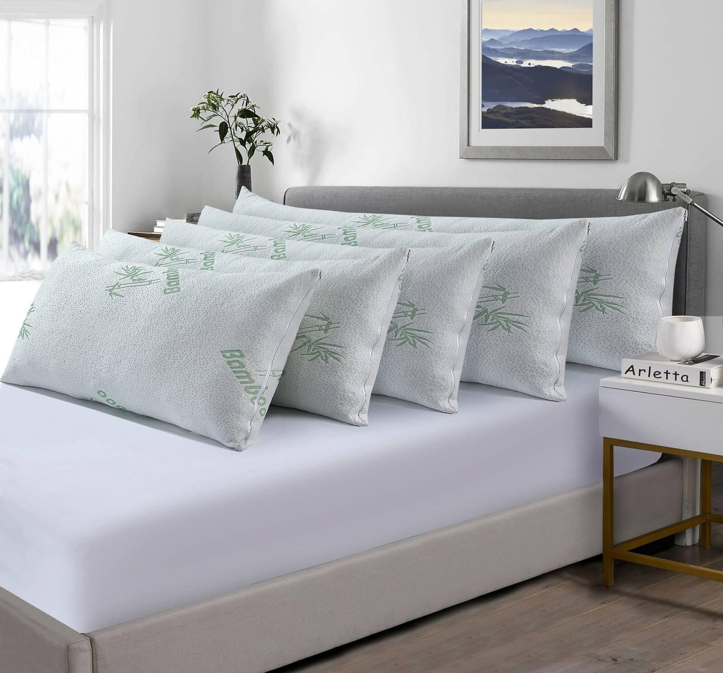 Super Soft Bounce Back Bamboo Pillow Hypoallergenic & Antibacterial Pillow - Bedding Home