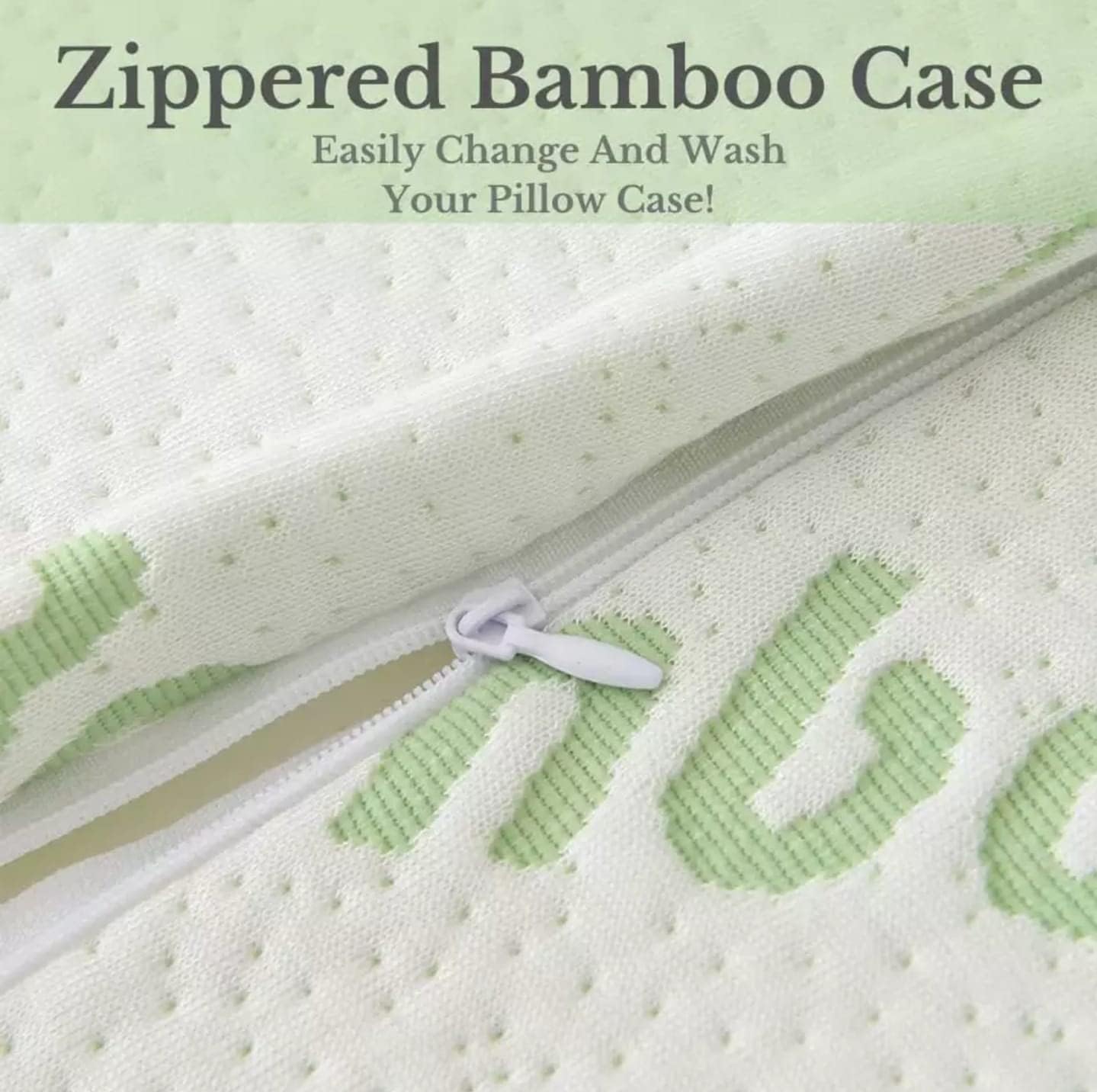 Bamboo Bolster pillow with Removable Cover zipper