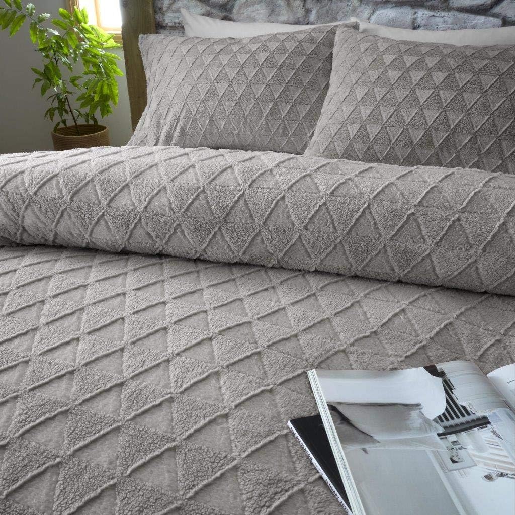Embossed Duvet Cover Silver Single