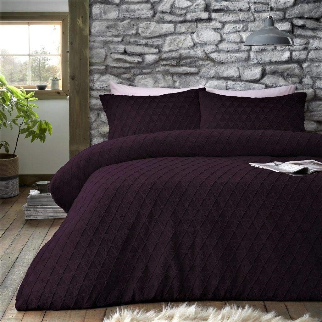 Embossed Duvet Cover purple