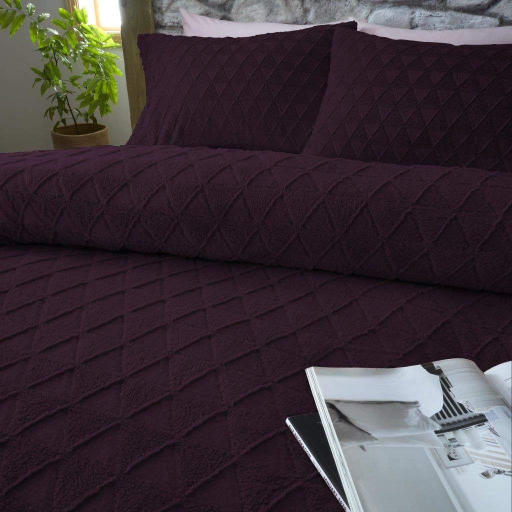 Embossed Duvet Cover purple single