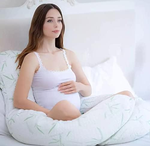 Bamboo 12ft Long U-Shaped Maternity Pillow With Removable Zipped Cover - Bedding Home