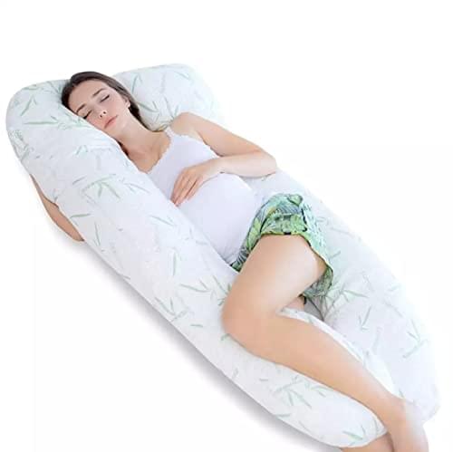 Bamboo 12ft Long U-Shaped Maternity Pillow With Removable Zipped Cover - Bedding Home