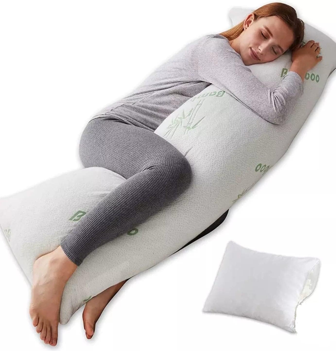 Bamboo Bolster pillow with Removable Cover Bedding Home