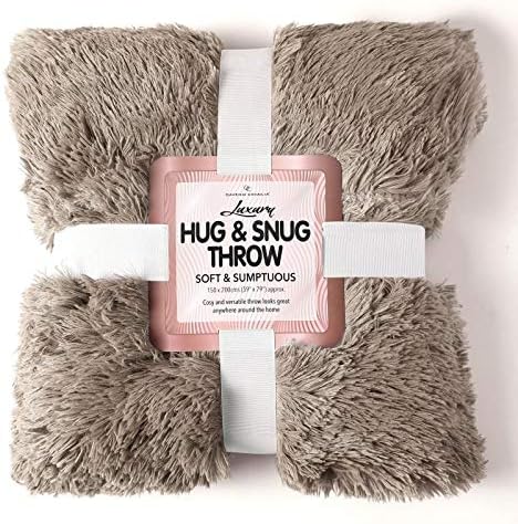 Luxury HUG_SNUG Fluffy Fur Throw Blanket baige