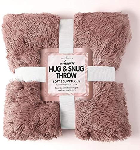 Luxury HUG_SNUG Fluffy Fur Throw Blanket iron rust