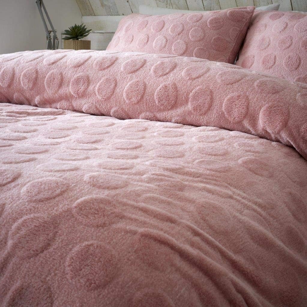 Luxury Minky Dot Embossed Quilt Duvet Cover pink